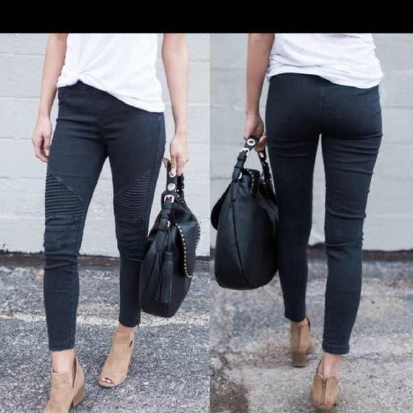 BEST SELLER ***black moto jeggings - Picture 3 of 3